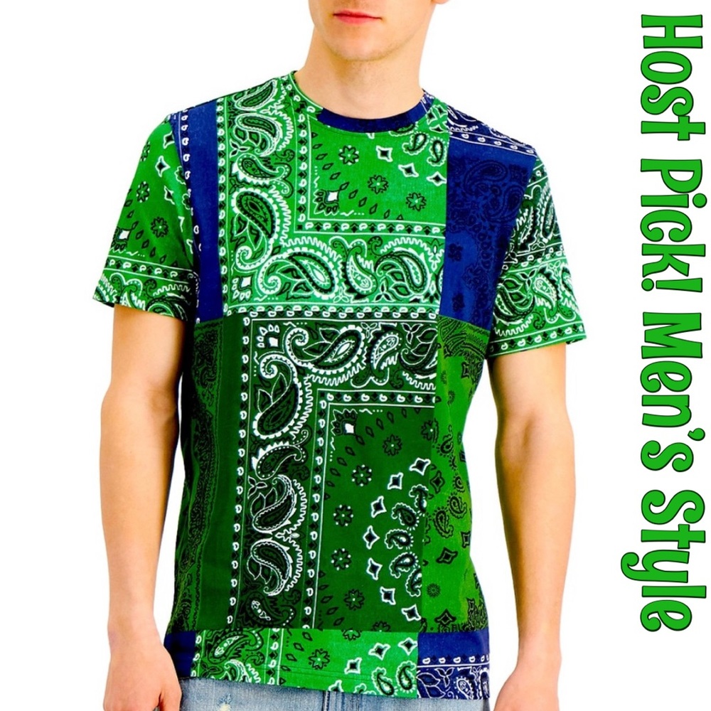 Sun + Stone Color Blocked Bandana Patchwork Shirt
